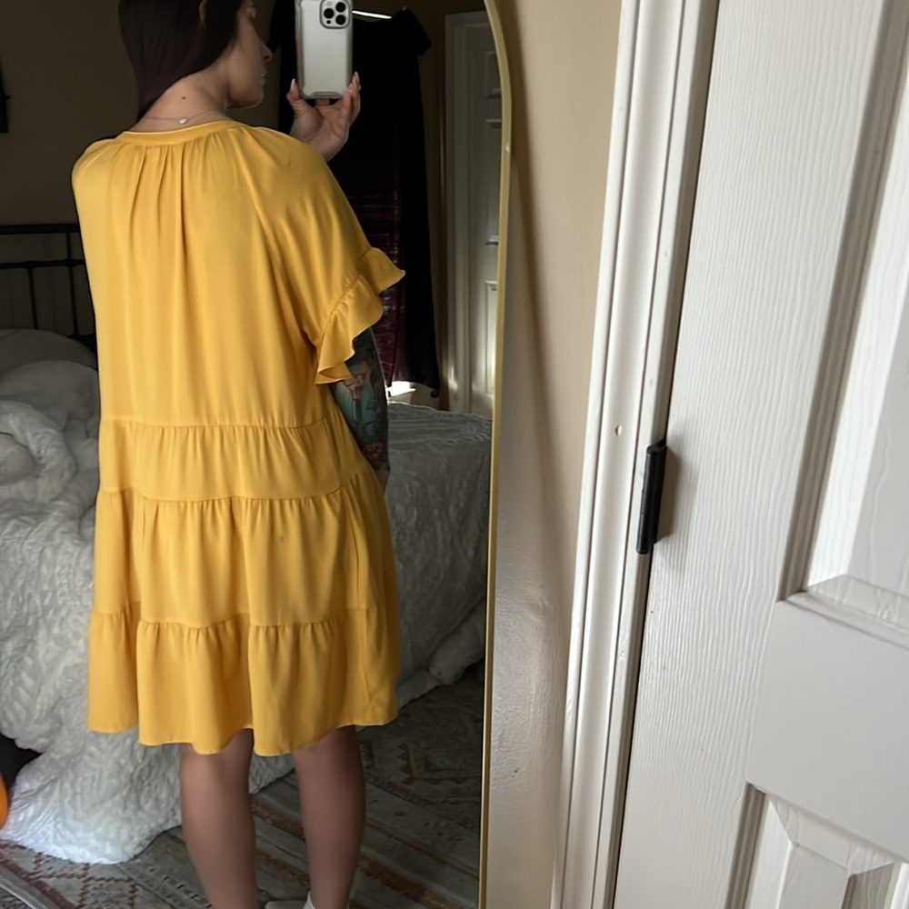 Yellow Ruffle Dress - Picture 2 of 3
